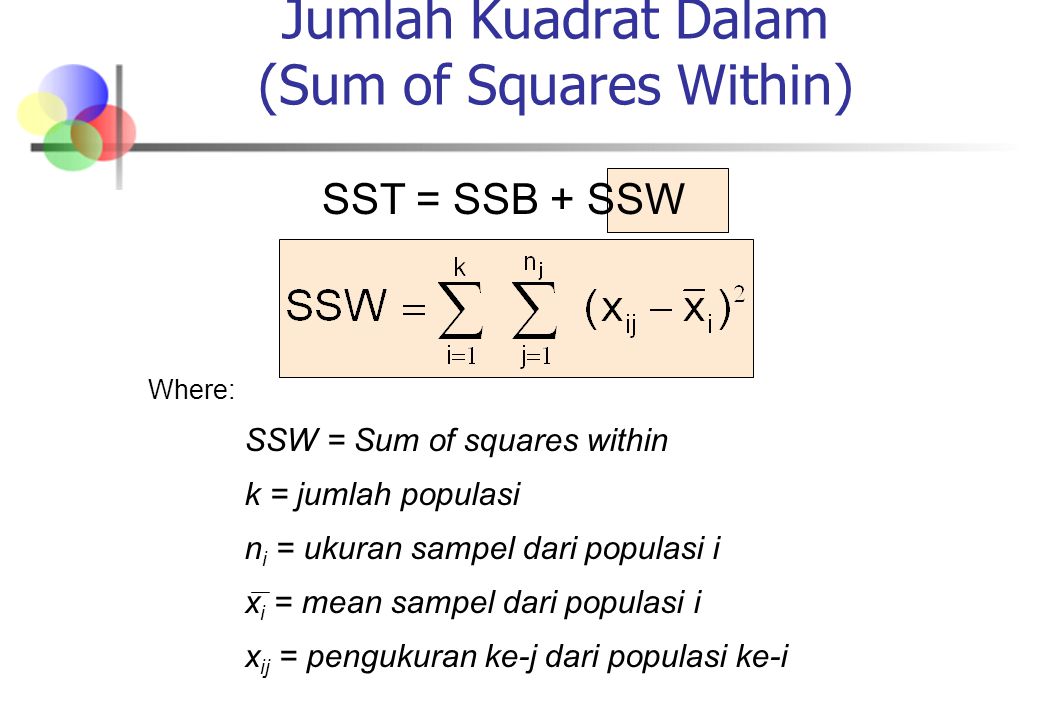 Jumlah Kuadrat Dalam (Sum of Squares Within)