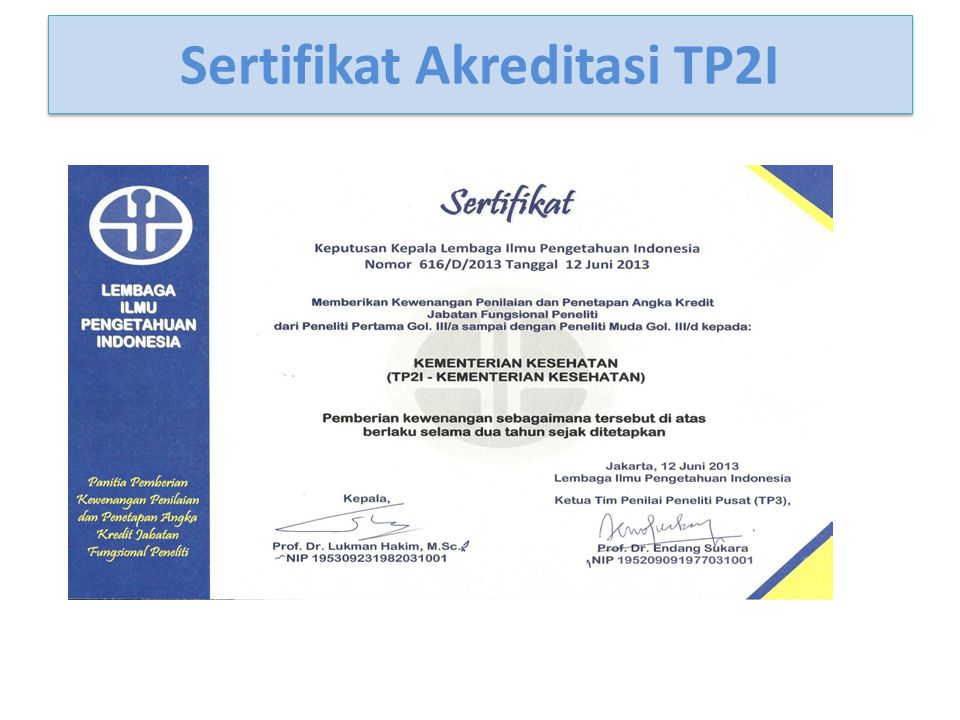 Sertifikat Akreditasi TP2I