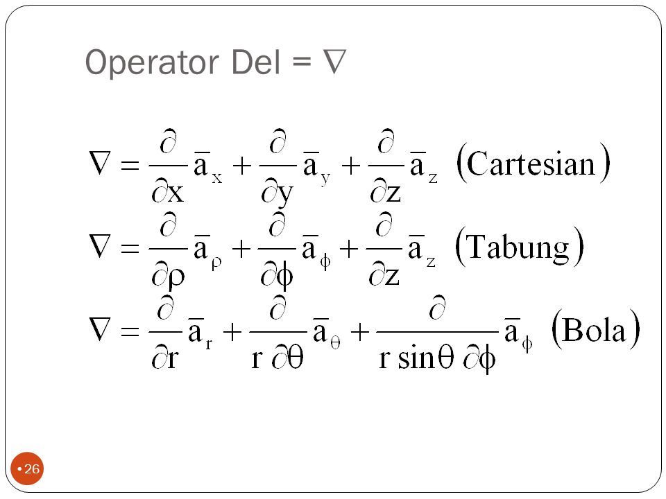Operator Del = 
