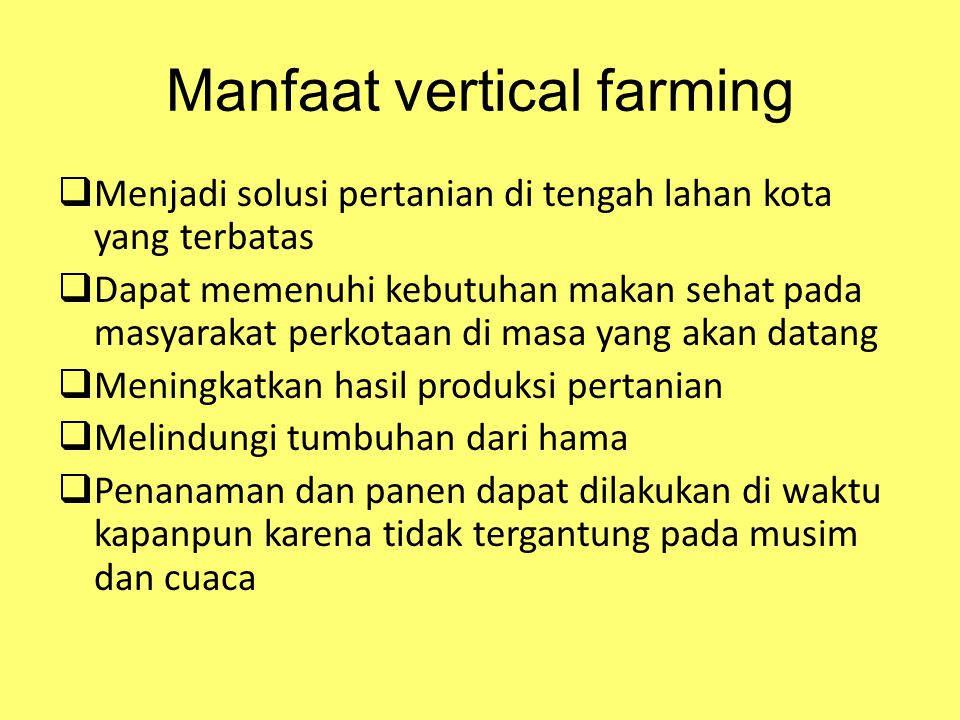 Manfaat vertical farming