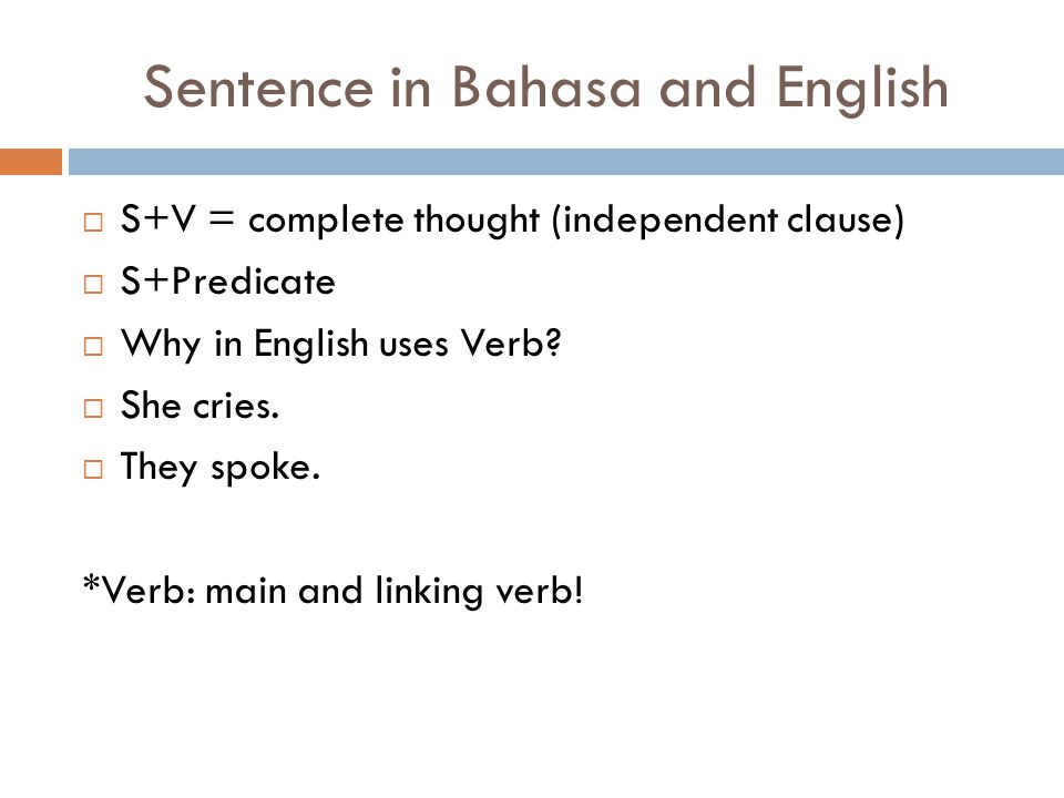 Sentence in Bahasa and English