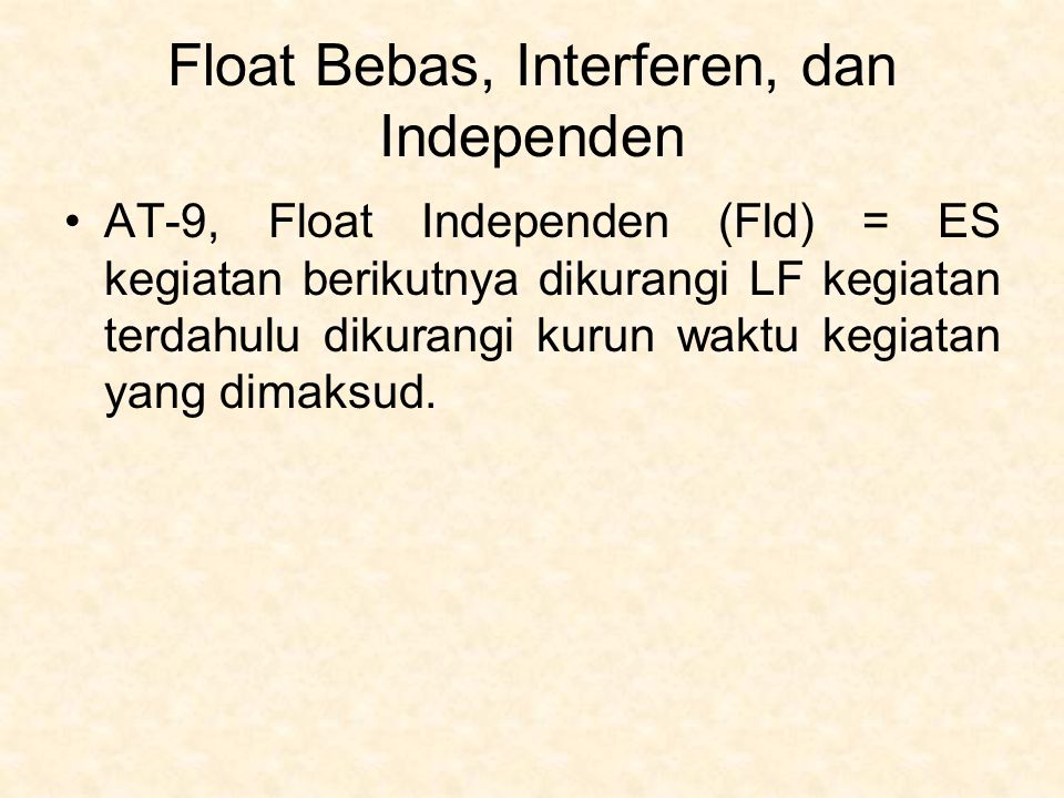 Float Bebas, Interferen, dan Independen