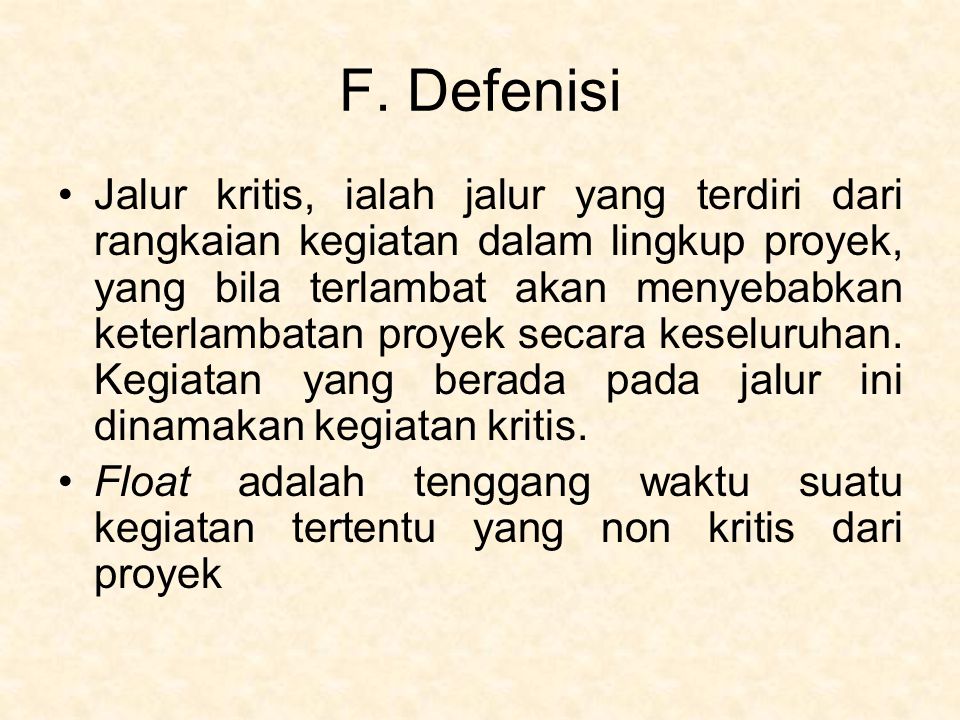 F. Defenisi