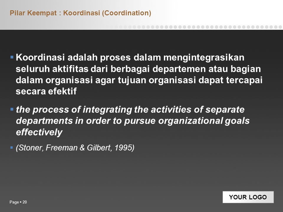 Pilar Keempat : Koordinasi (Coordination)