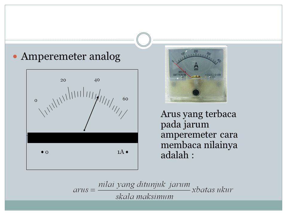 Amperemeter analog 20.  0. 1A 