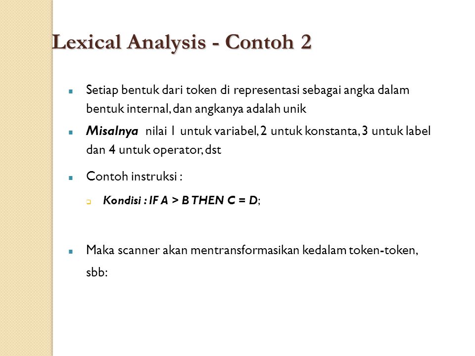 Lexical Analysis - Contoh 2