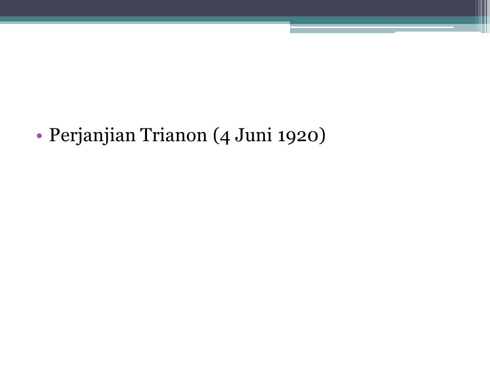 Perjanjian Trianon (4 Juni 1920)