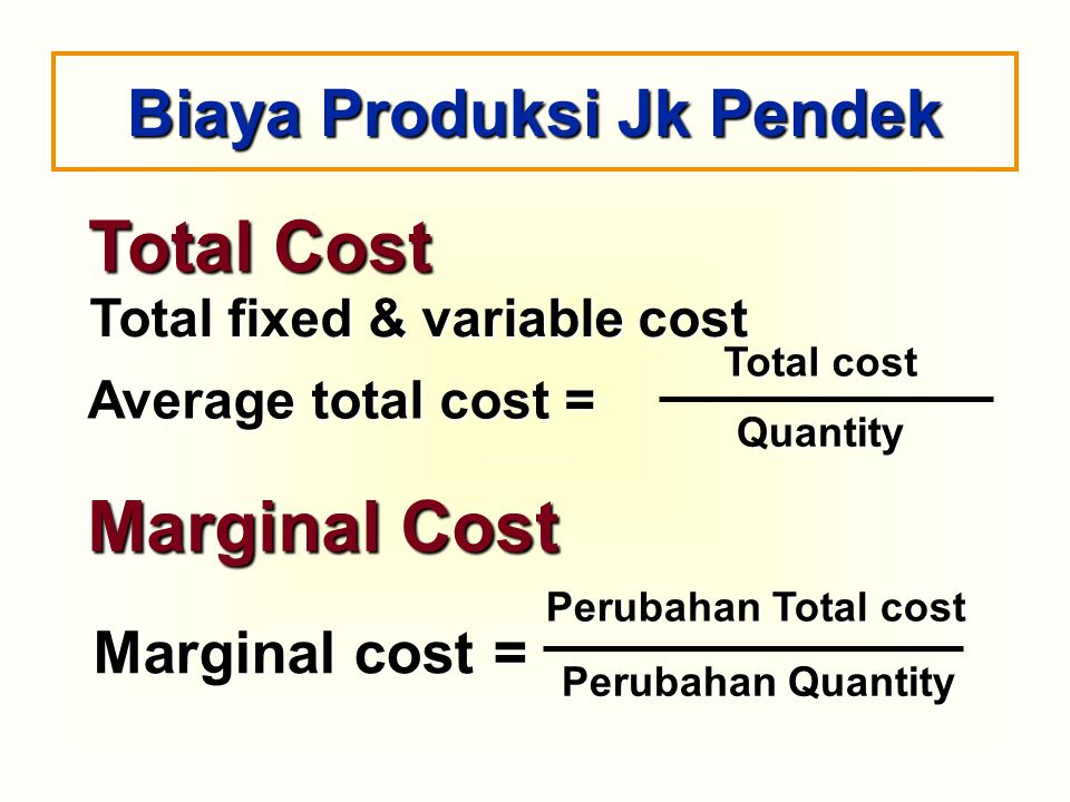 Biaya Produksi Jk Pendek