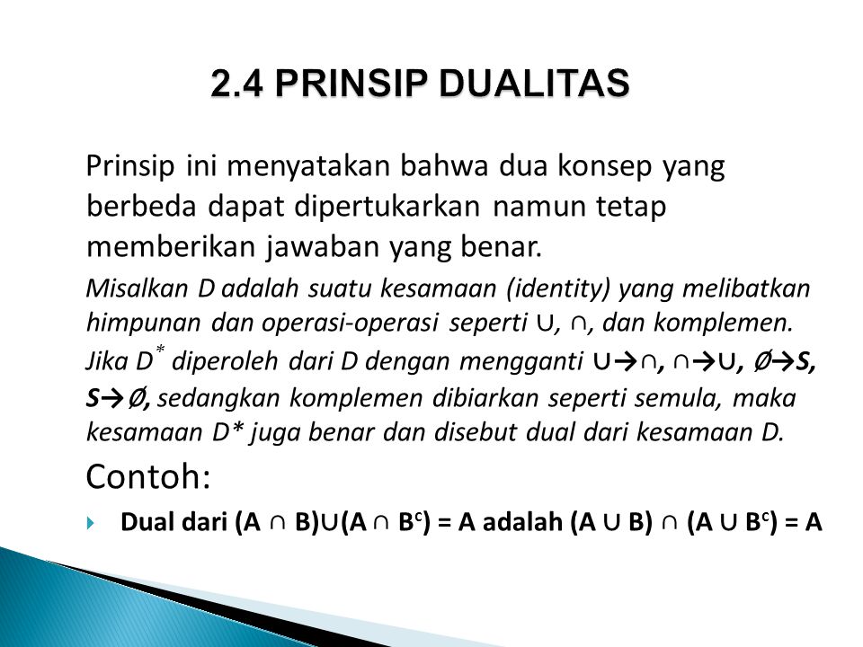 2.4 PRINSIP DUALITAS Contoh: