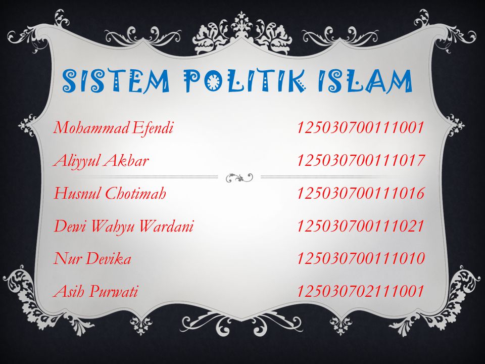 Sistem Politik Islam Mohammad Efendi