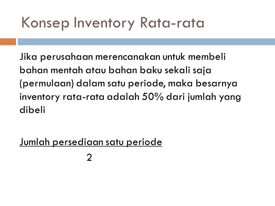 Konsep Inventory Rata-rata