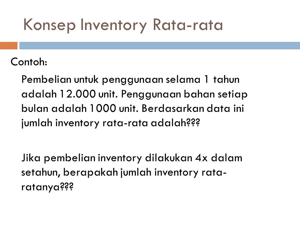Konsep Inventory Rata-rata