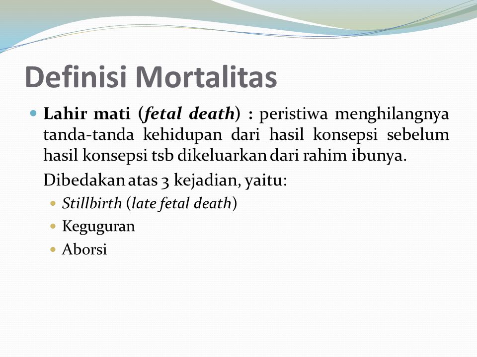 Definisi Mortalitas