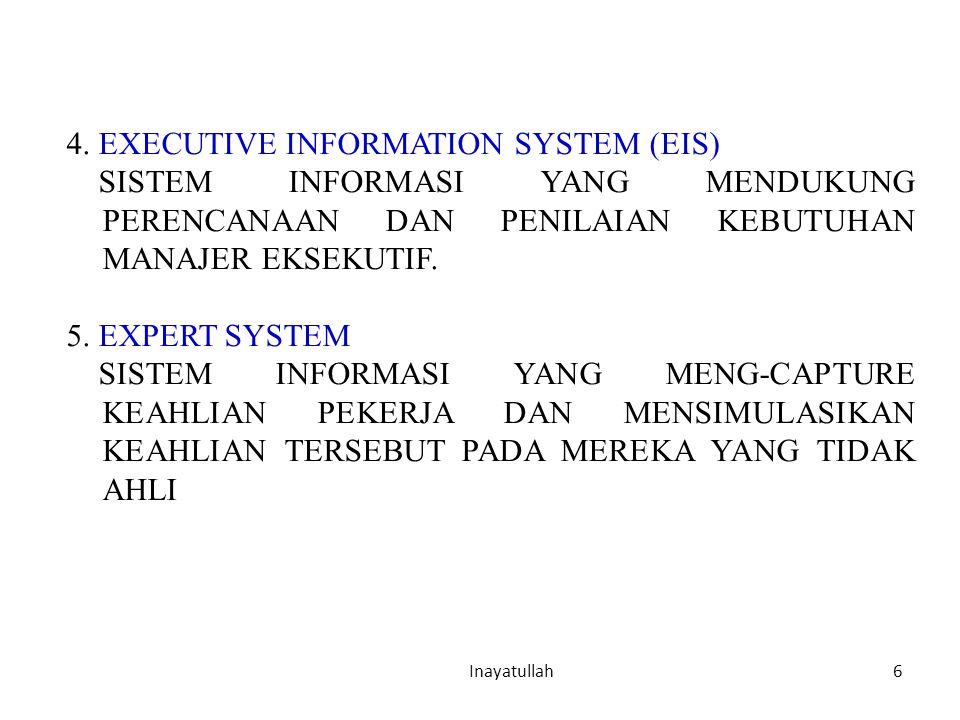 4. EXECUTIVE INFORMATION SYSTEM (EIS)