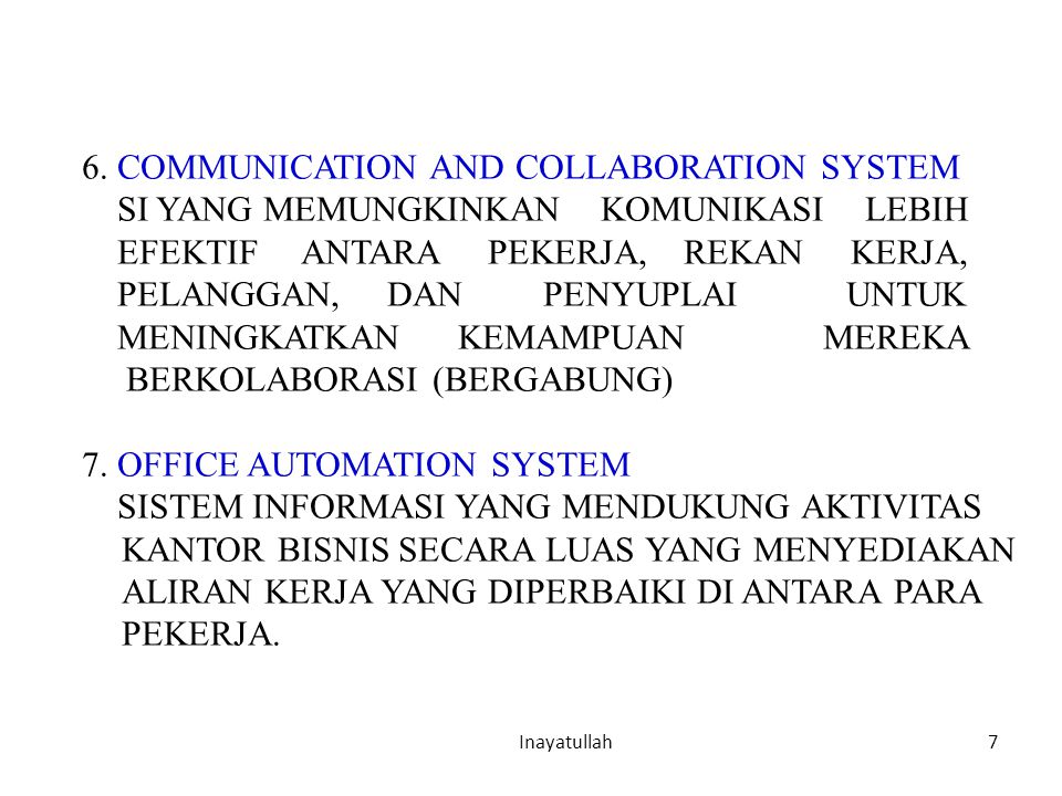 6. COMMUNICATION AND COLLABORATION SYSTEM