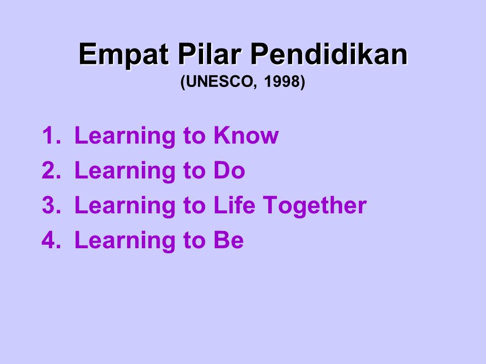 Empat Pilar Pendidikan (UNESCO, 1998)