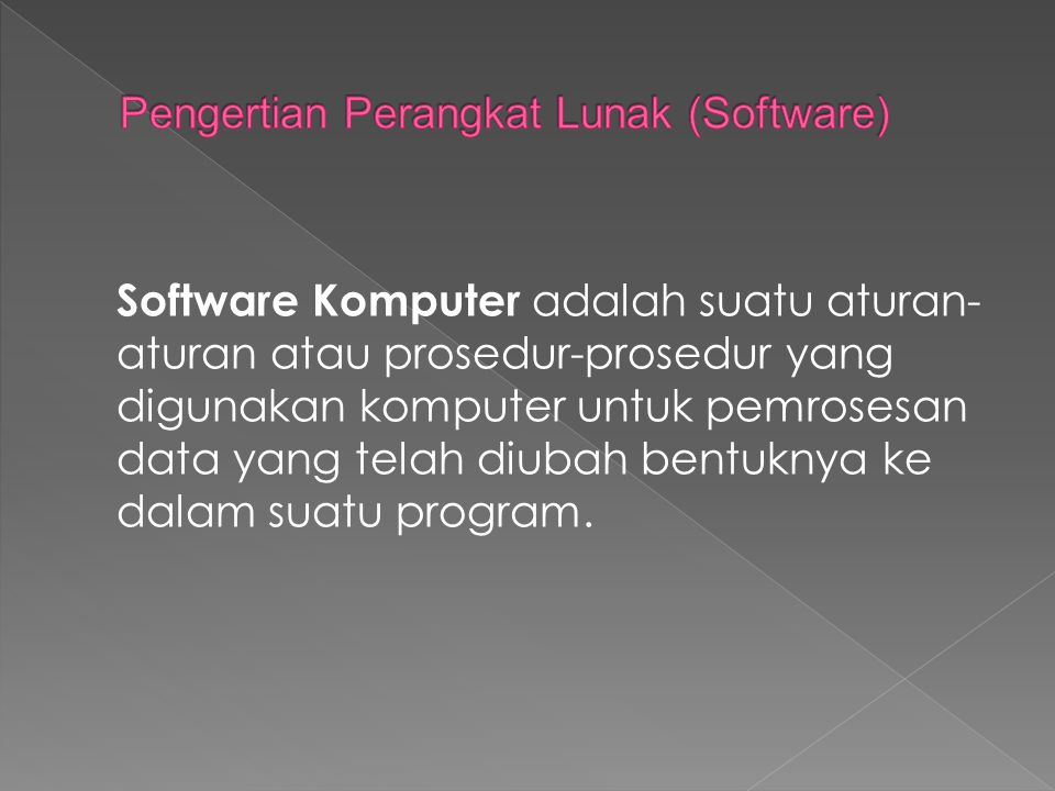Pengertian Perangkat Lunak (Software)