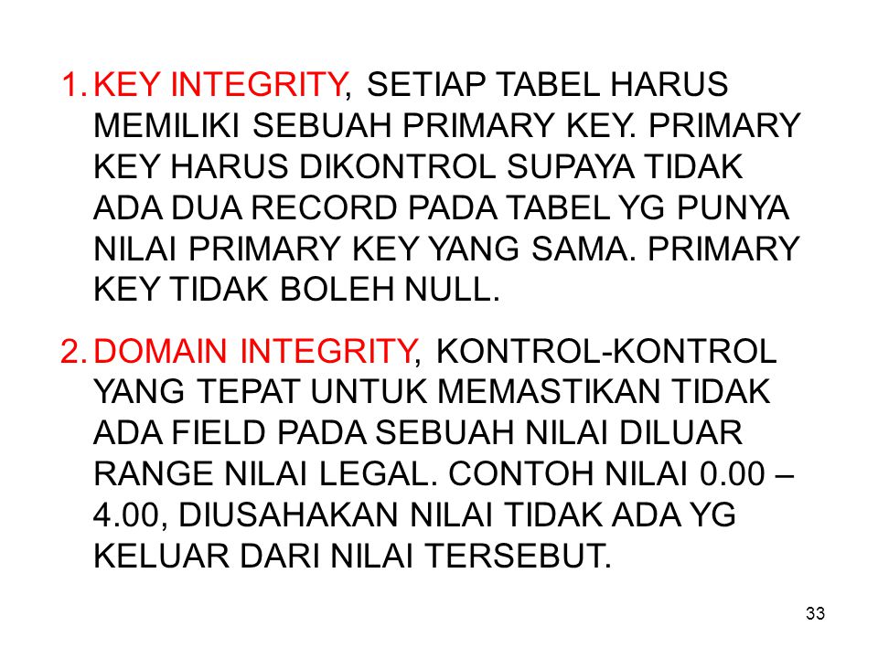 Key integrity