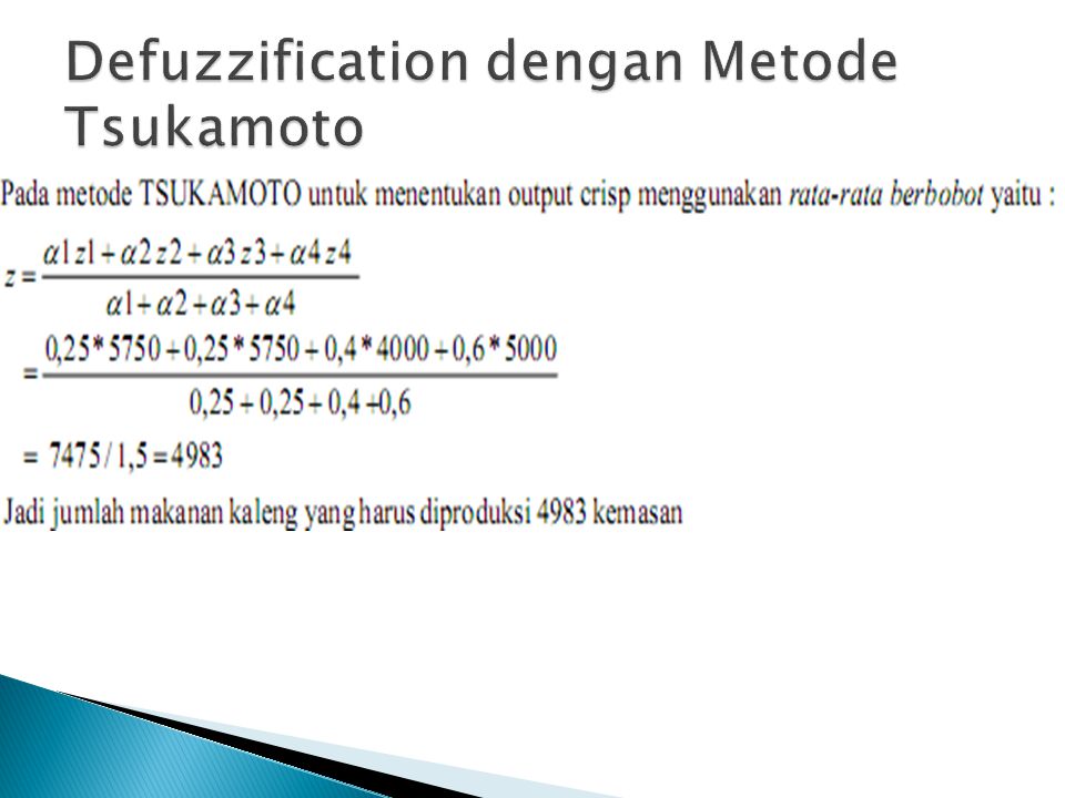 Defuzzification dengan Metode Tsukamoto