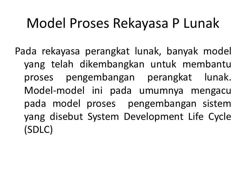 Model Proses Rekayasa P Lunak