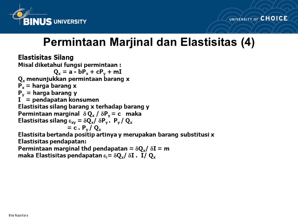 Permintaan Marjinal dan Elastisitas (4)