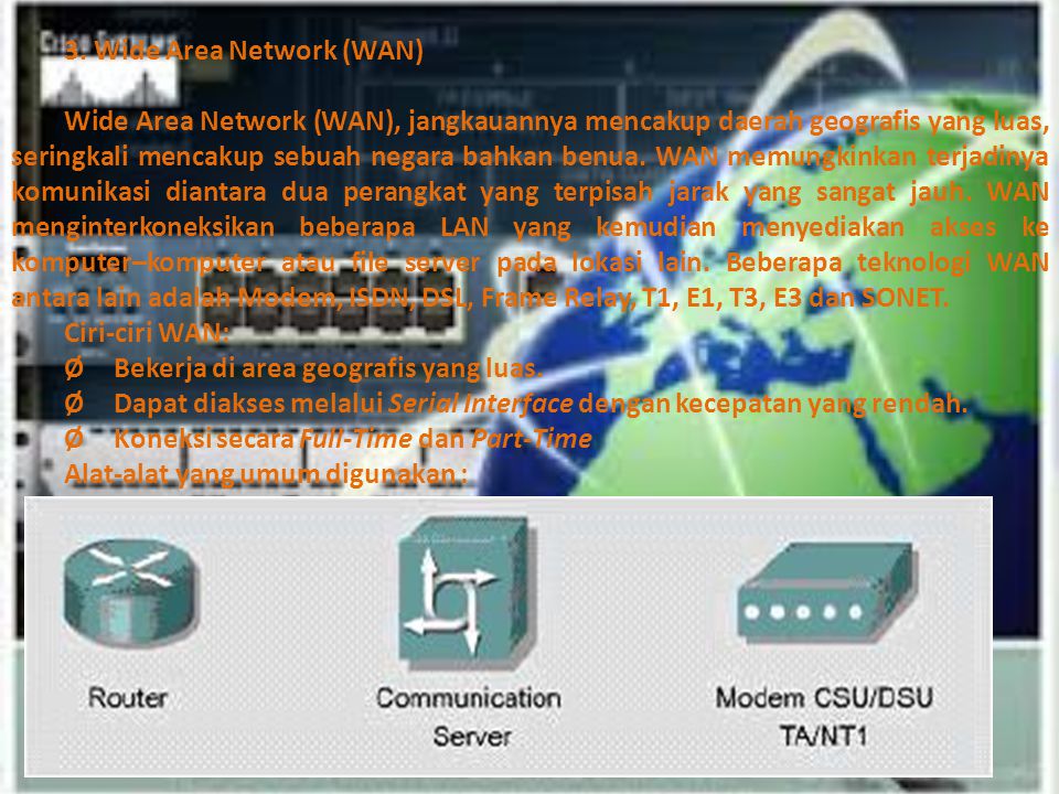 3. Wide Area Network (WAN)