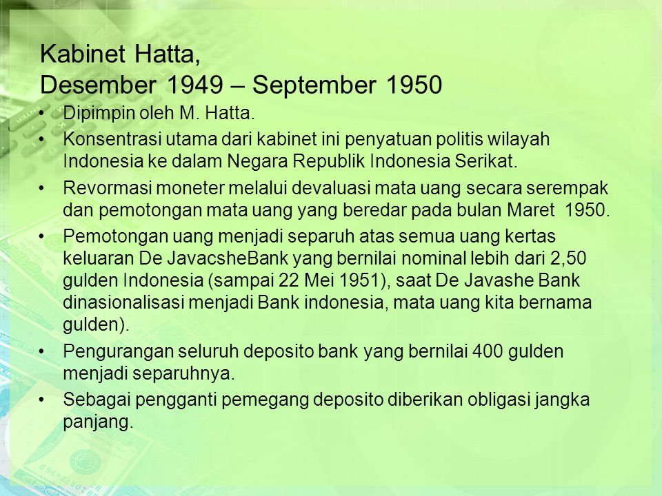 Kabinet Hatta, Desember 1949 – September 1950
