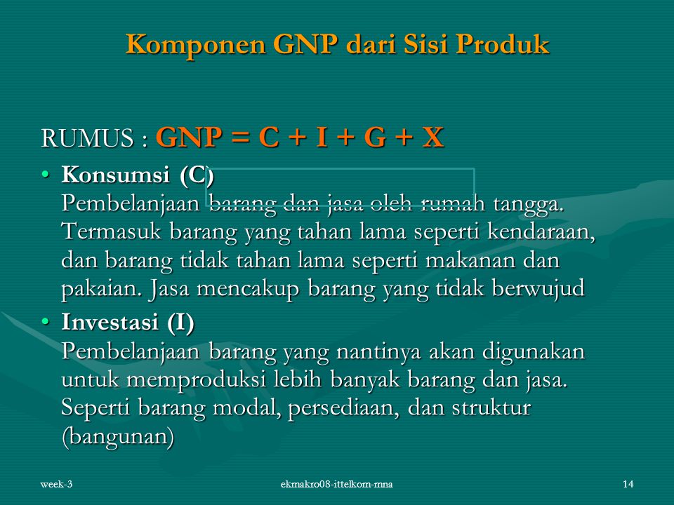 Komponen GNP dari Sisi Produk