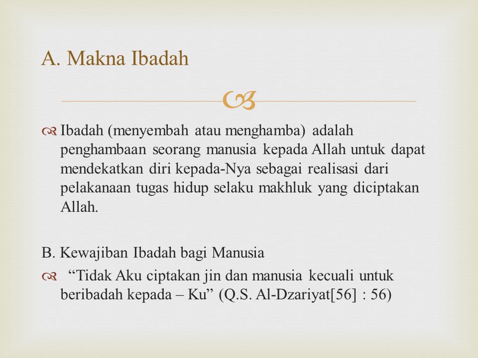 A. Makna Ibadah