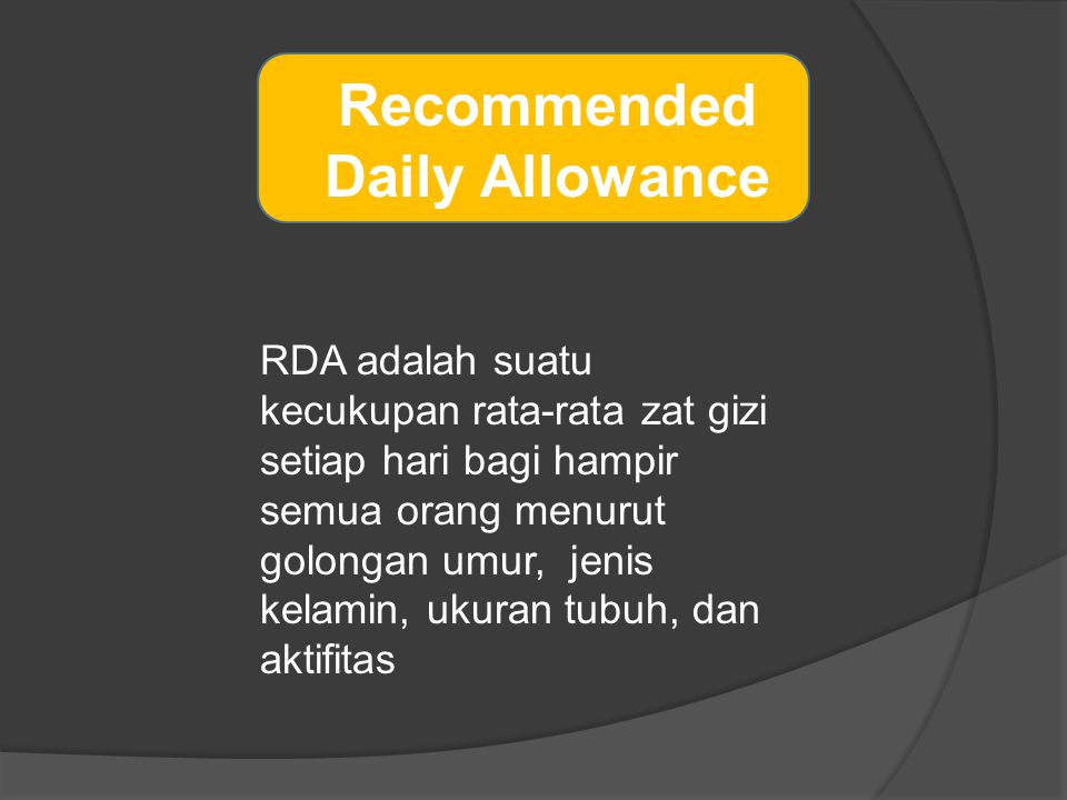 Recommended Daily Allowance