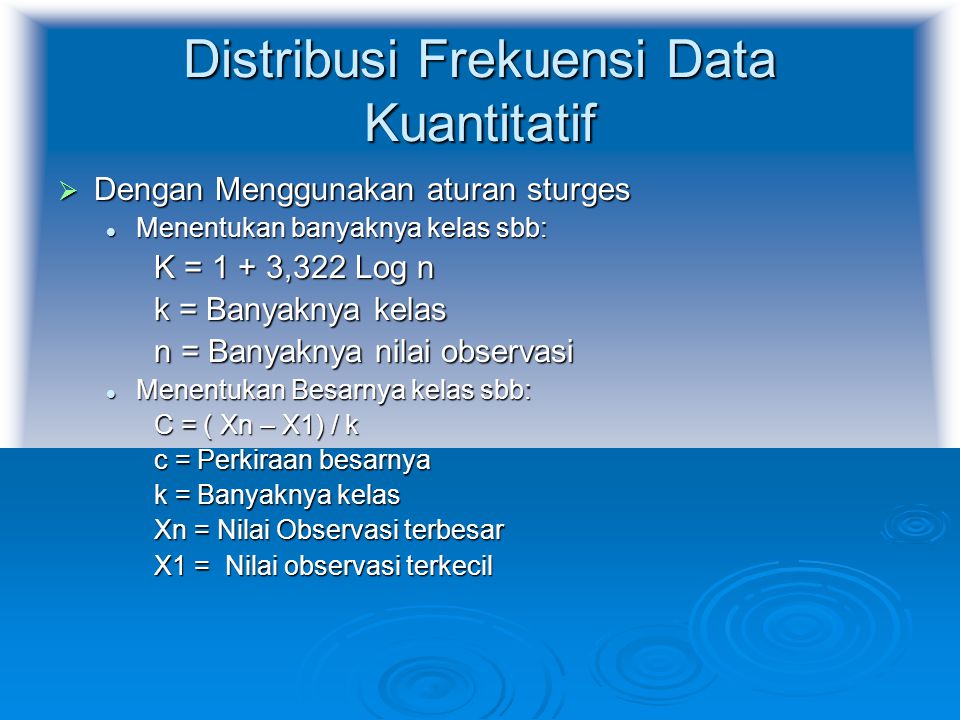 Distribusi Frekuensi Data Kuantitatif