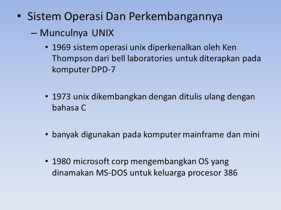 Sistem Operasi Dan Perkembangannya