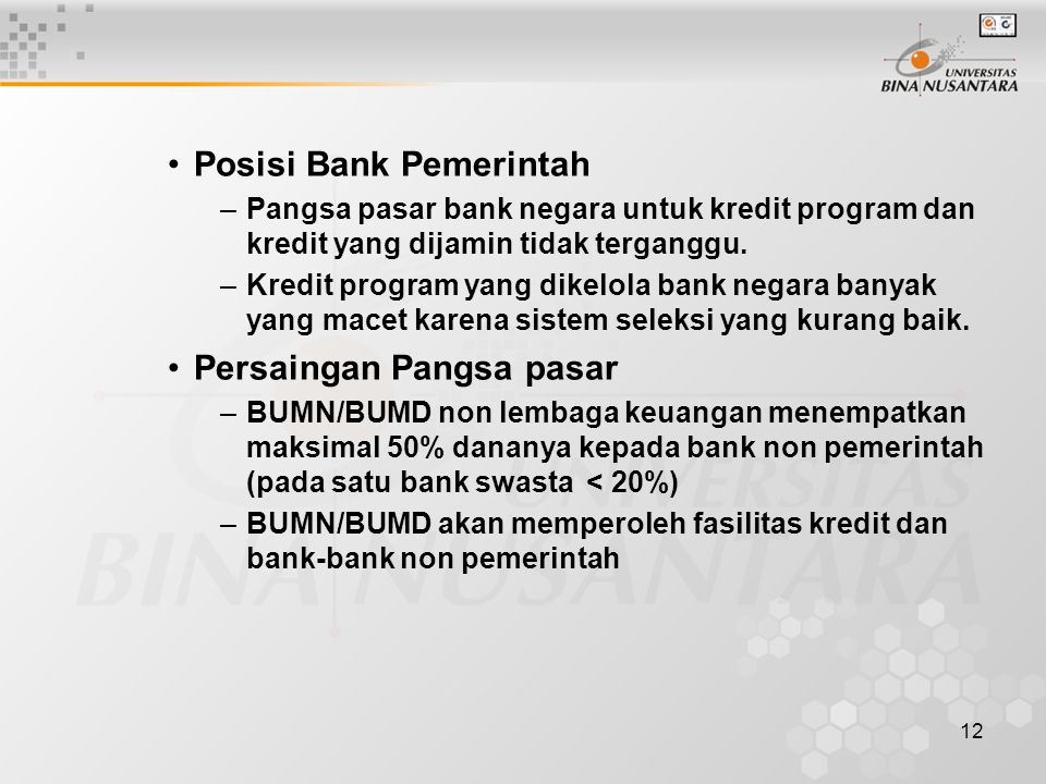 Posisi Bank Pemerintah