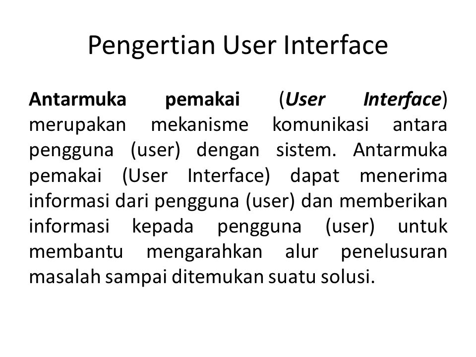Pengertian User Interface