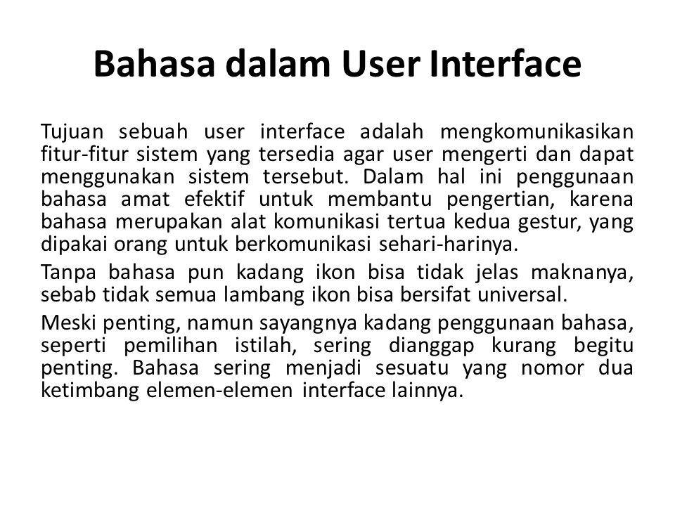 Bahasa dalam User Interface