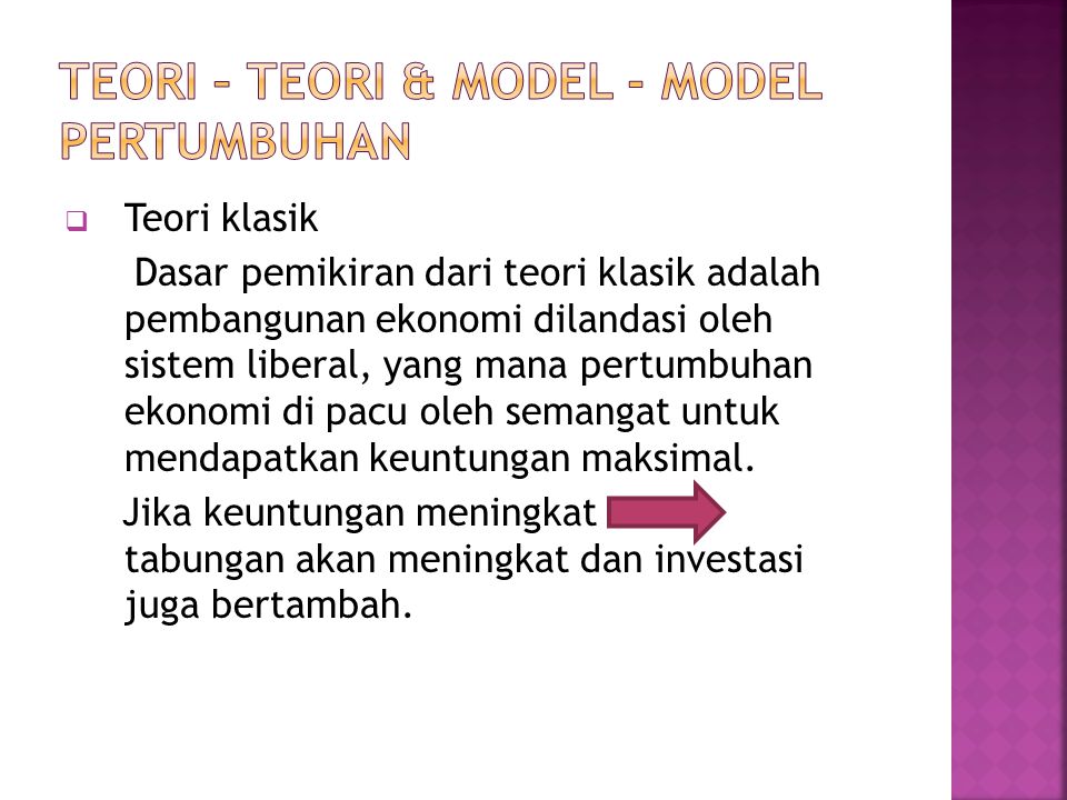 TEORI – TEORI & MODEL - MODEL PERTUMBUHAN