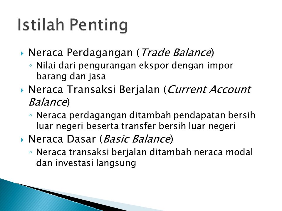 Istilah Penting Neraca Perdagangan (Trade Balance)