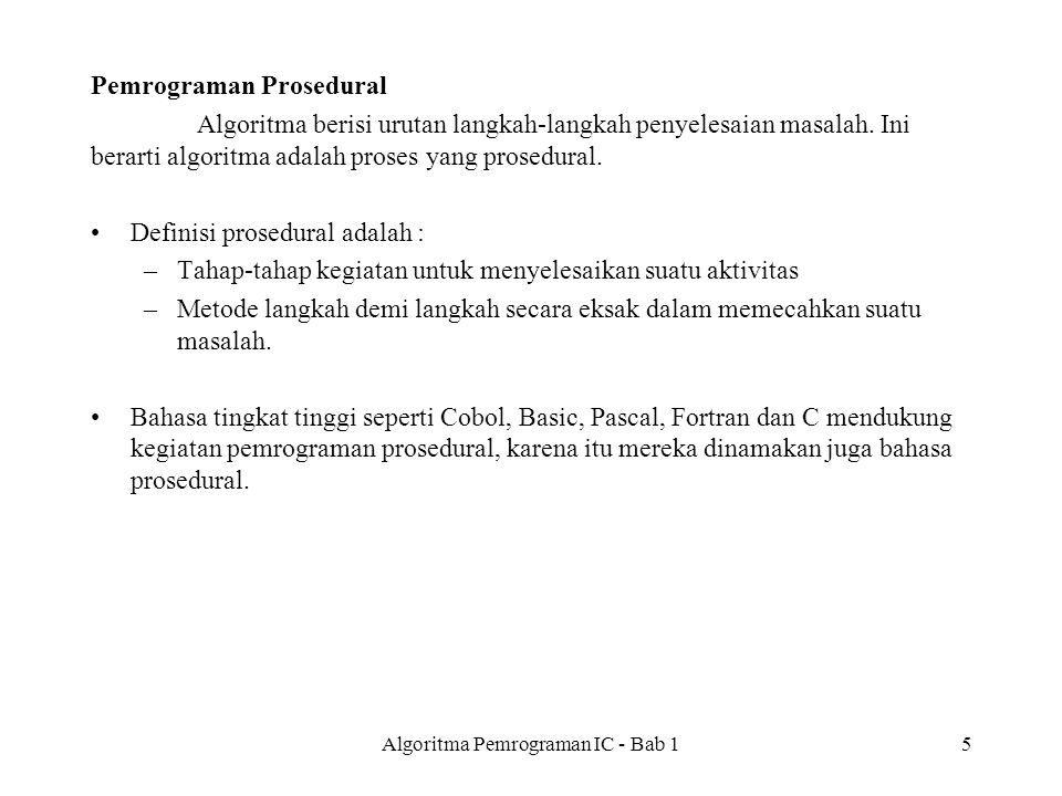 Algoritma Pemrograman IC - Bab 1