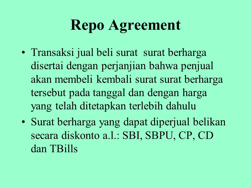 Repo Agreement