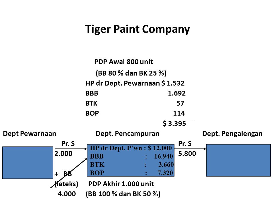 Tiger Paint Company PDP Awal 800 unit (BB 80 % dan BK 25 %)