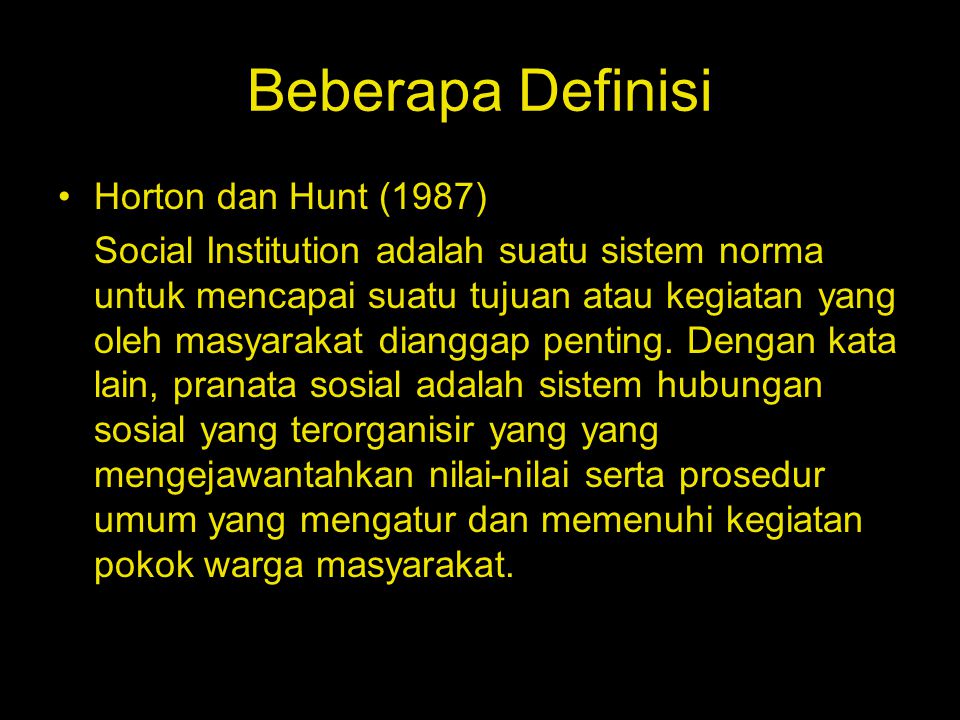 Beberapa Definisi Horton dan Hunt (1987)