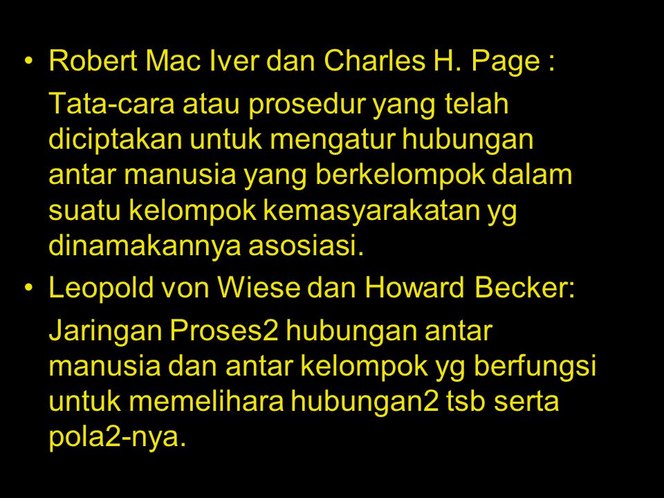 Robert Mac Iver dan Charles H. Page :