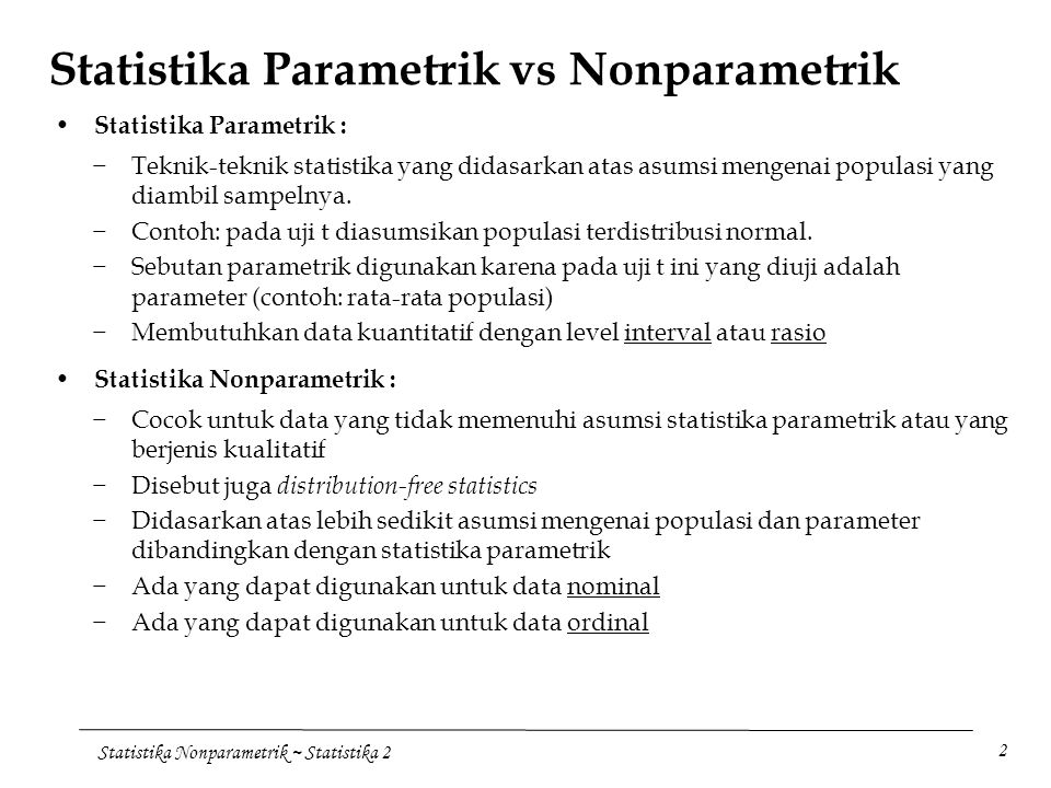 Statistika Nonparametrik Ppt Download