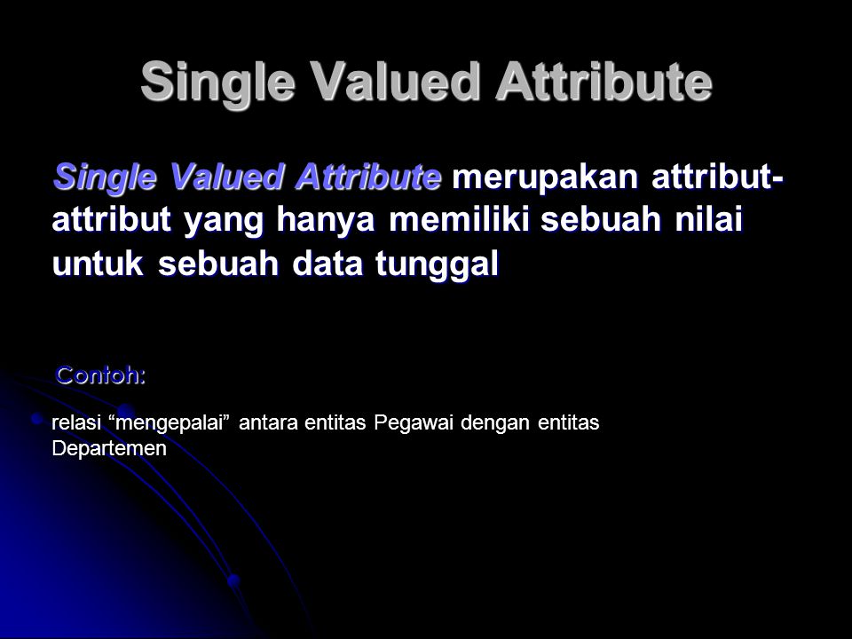 Single valued
