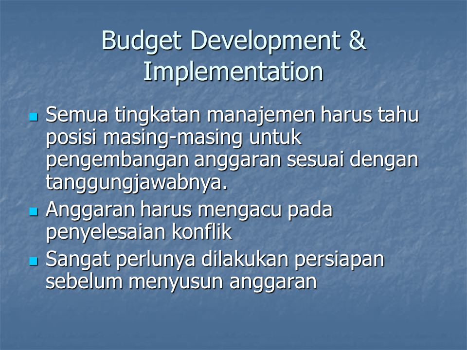 Budget Development & Implementation