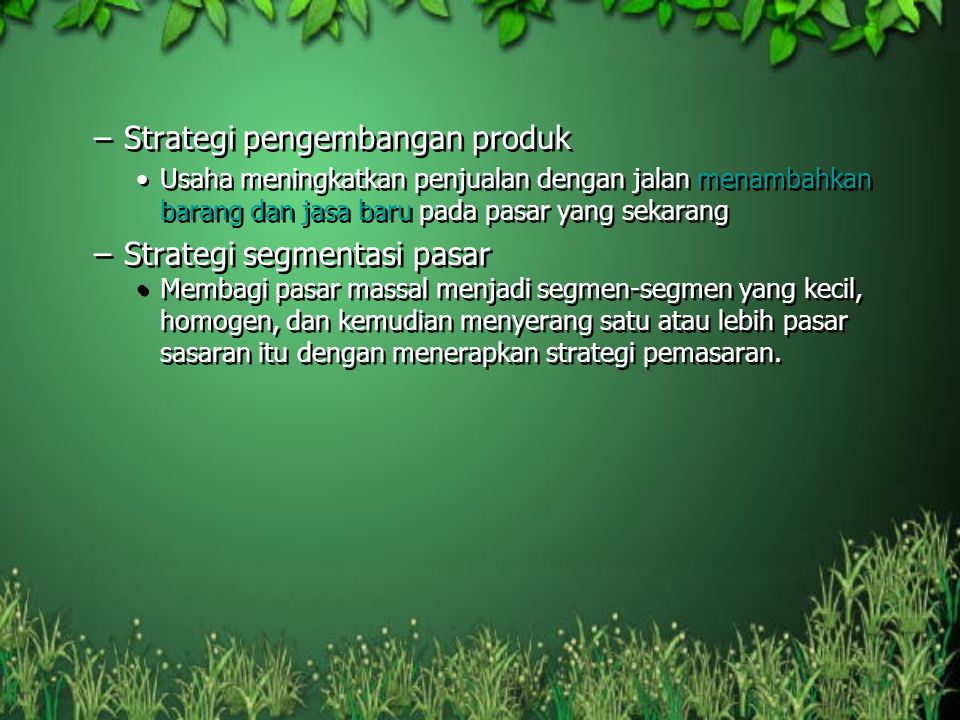 Strategi pengembangan produk