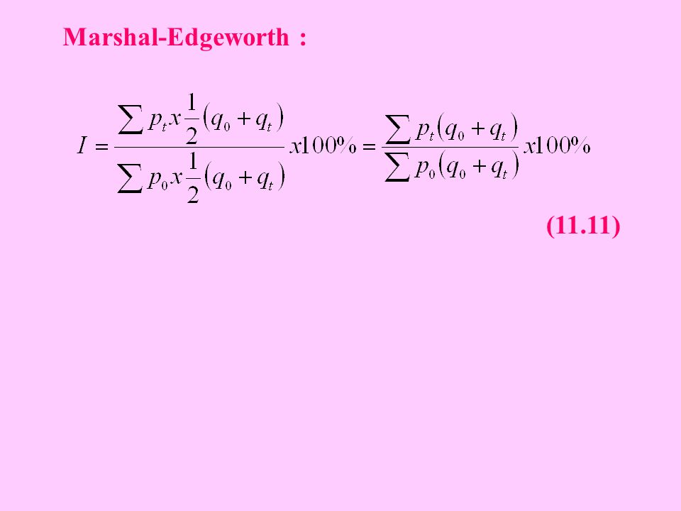 Marshal-Edgeworth : (11.11)
