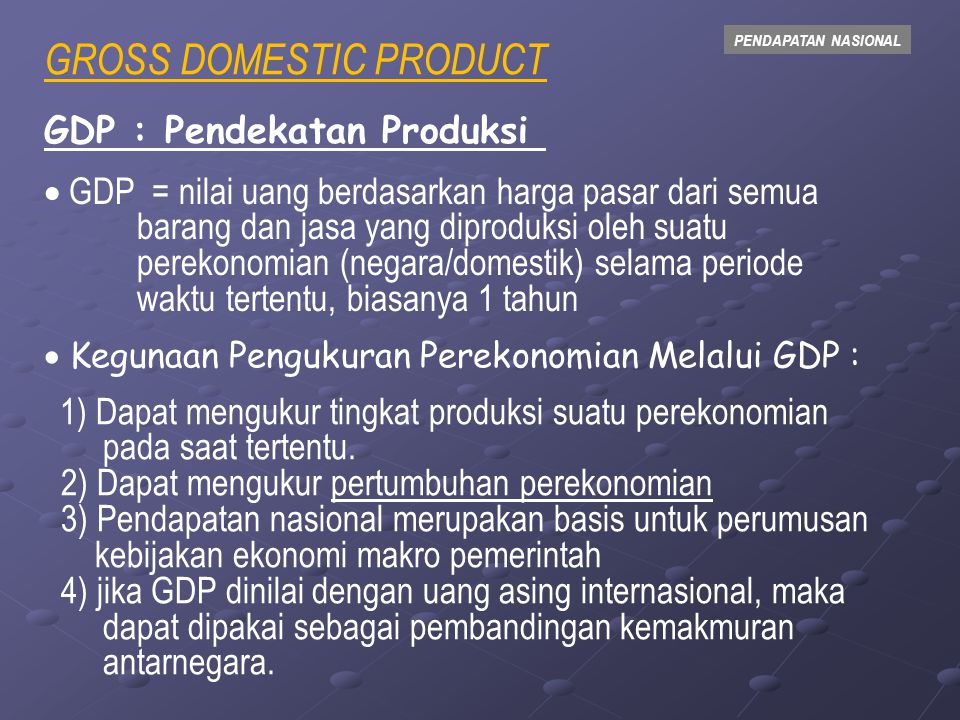 GROSS DOMESTIC PRODUCT