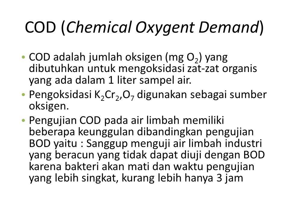 COD (Chemical Oxygent Demand)