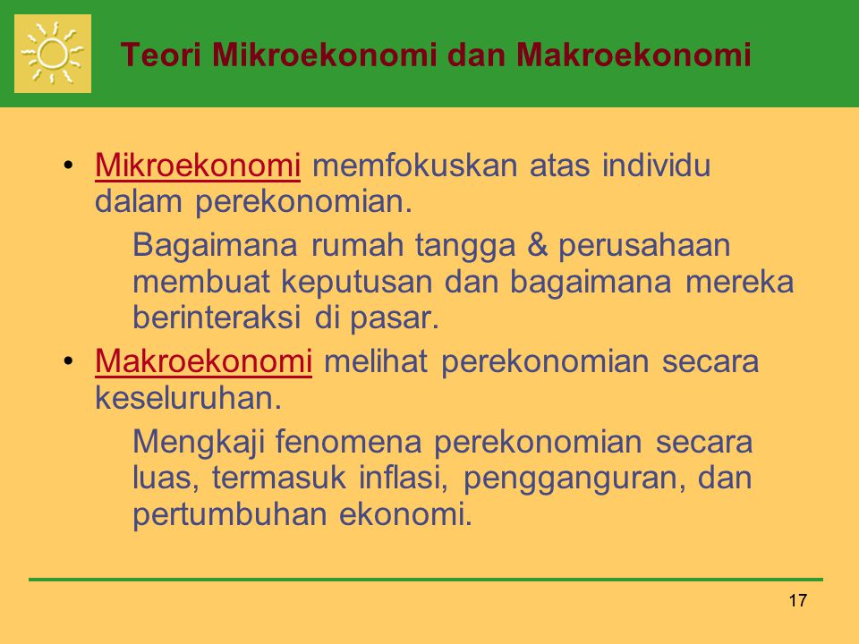 Teori Mikroekonomi dan Makroekonomi